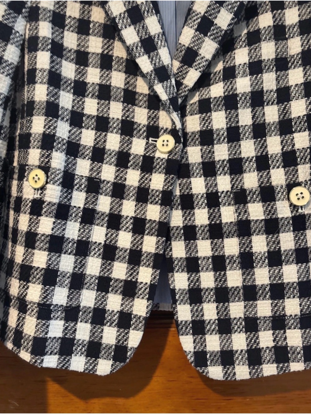 Tommy Hilfiger Navy and White Gingham Blazer - Picture 4 of 6